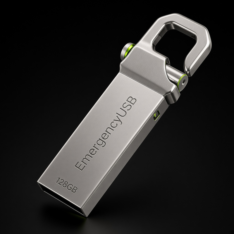 EmergencyUSB 128GB metal drive
